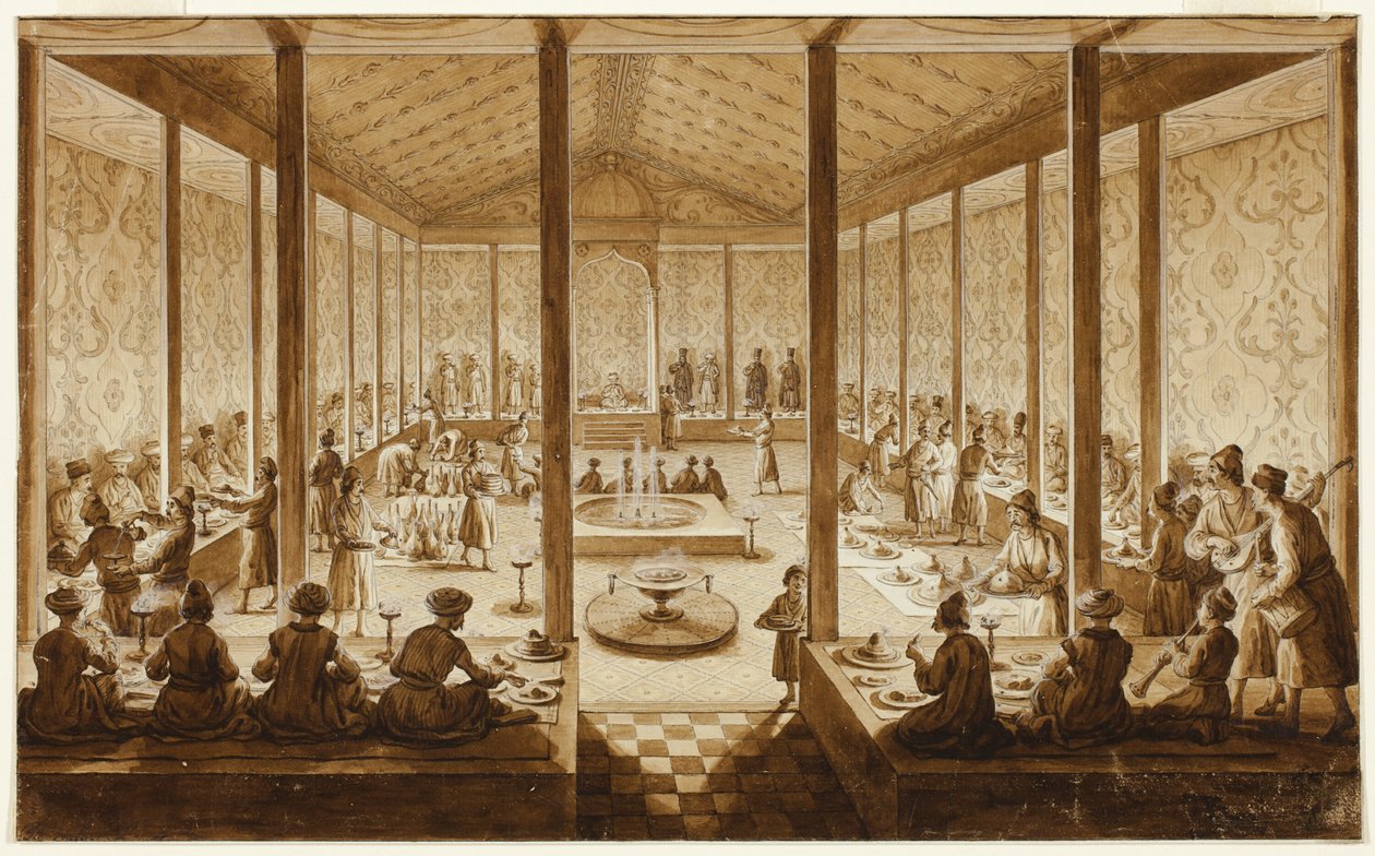 Orientální banketová scéna od Jean Baptiste Hilaire