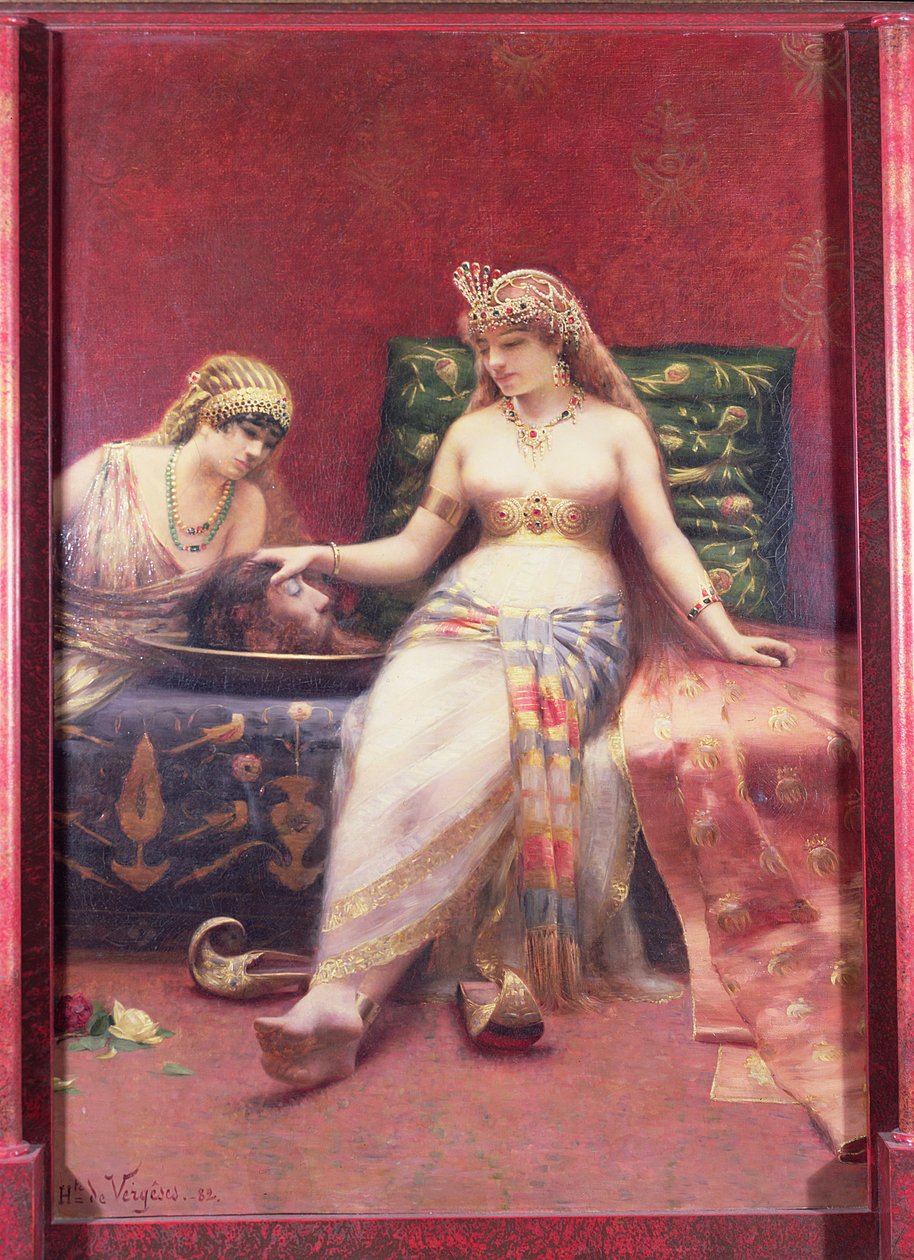 Salome s hlavou Jana Křtitele, 1882 (olej) od Jean Baptiste Hippolyte de Vergeses