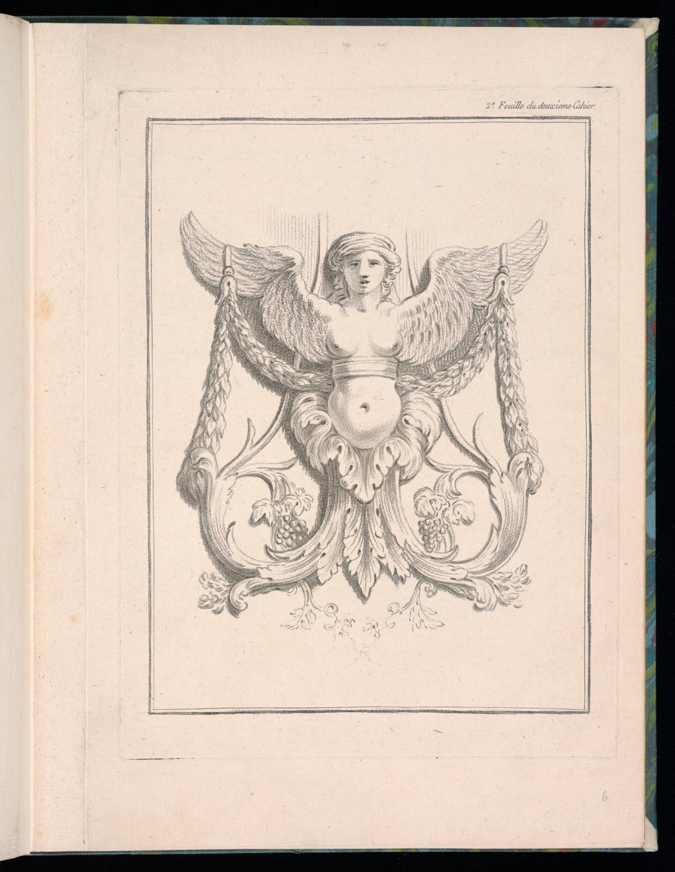 Design pro sfingu, pl. 2, Deuxieme Cahiers des arabesques dessinés par J.B. Huet... [Kniha 2, Portfolios of Arabesques Designed by J.B. má] od Jean Baptiste Huet