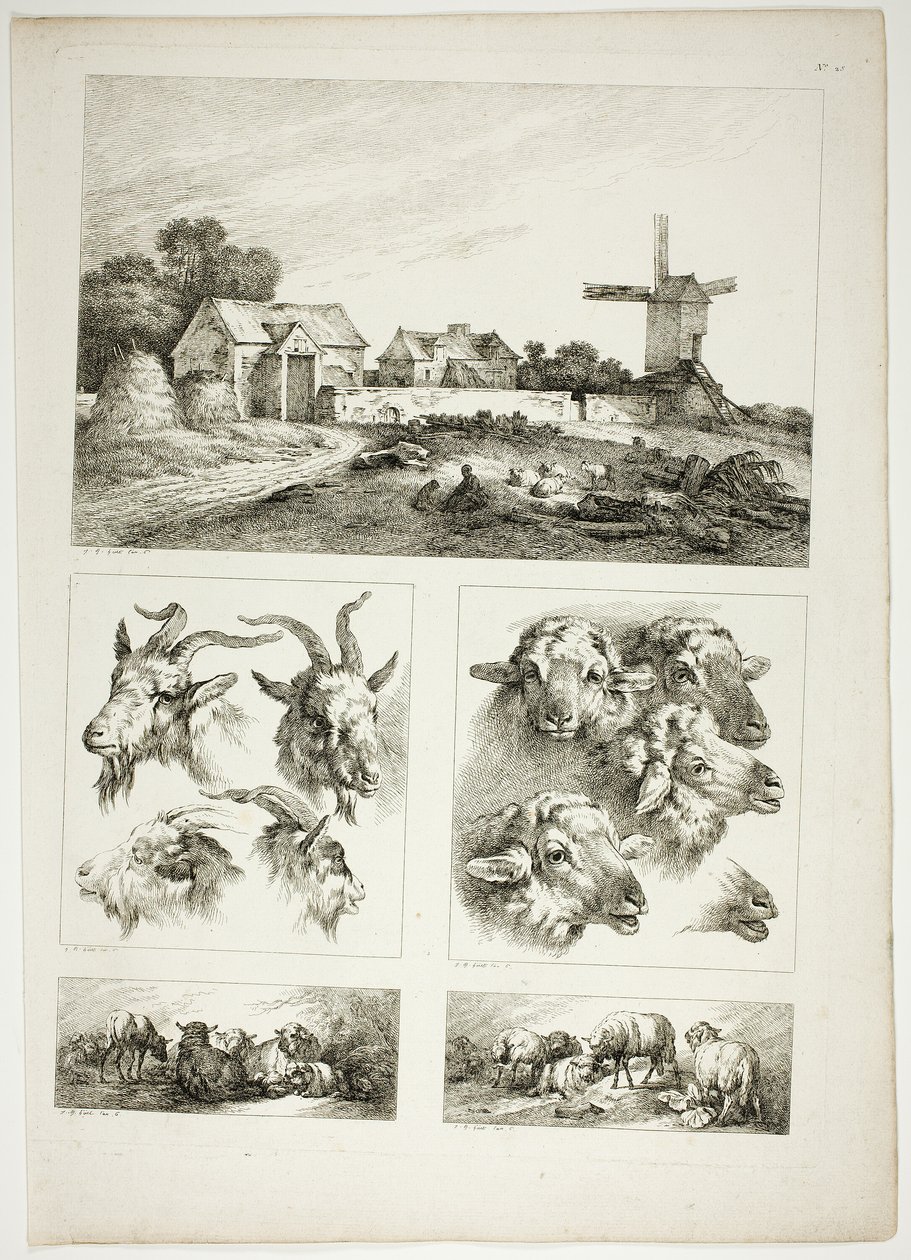 Deska 28 z 38 od Oeuvres de J. B. Huet od Jean Baptiste Huet