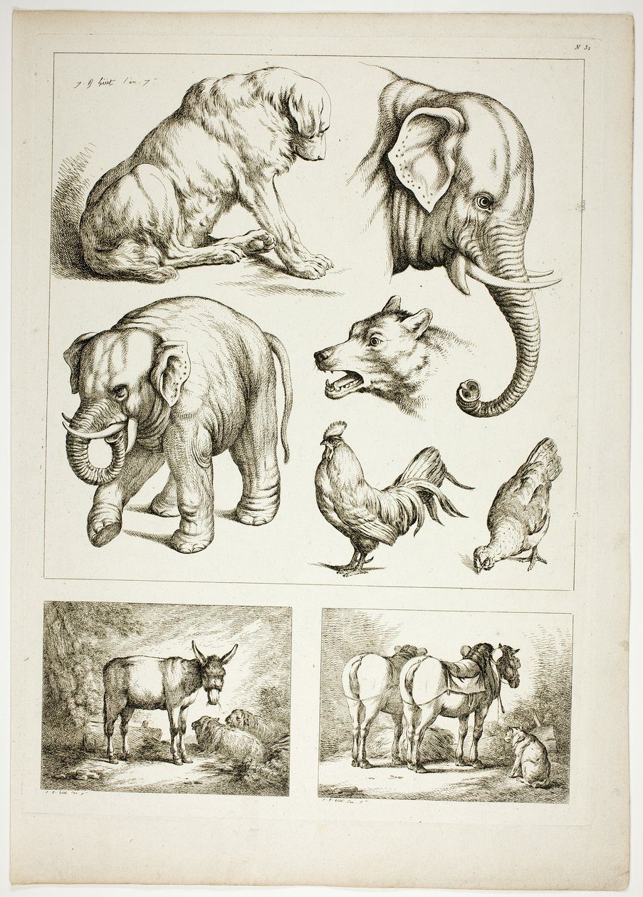 Deska 32 z 38 od Oeuvres de J. B. Huet od Jean Baptiste Huet