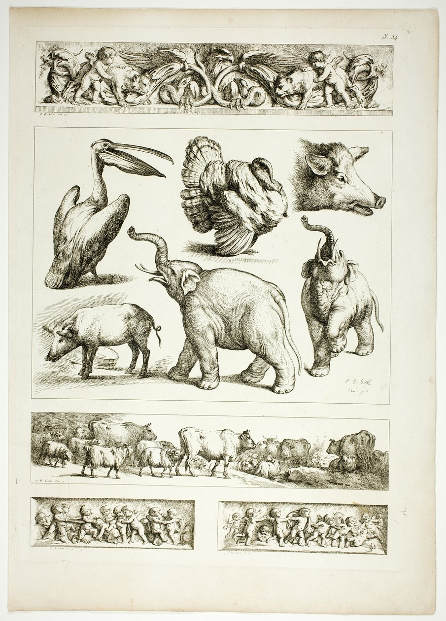 Deska 34 z 38 od Oeuvres de J. B. Huet od Jean Baptiste Huet