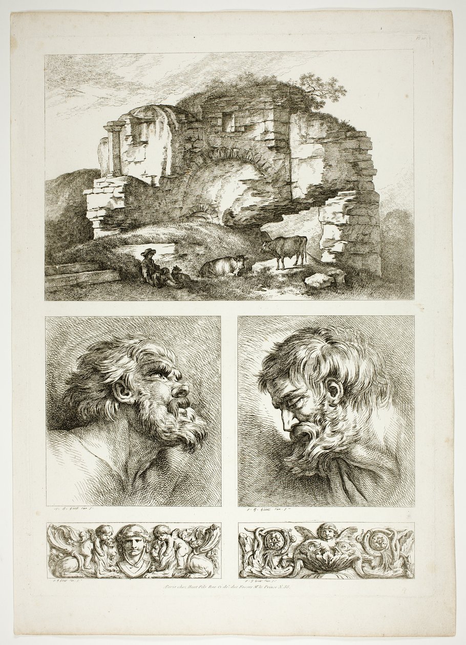 Desátá deska z 38 od Oeuvres de J. B. Huet od Jean Baptiste Huet