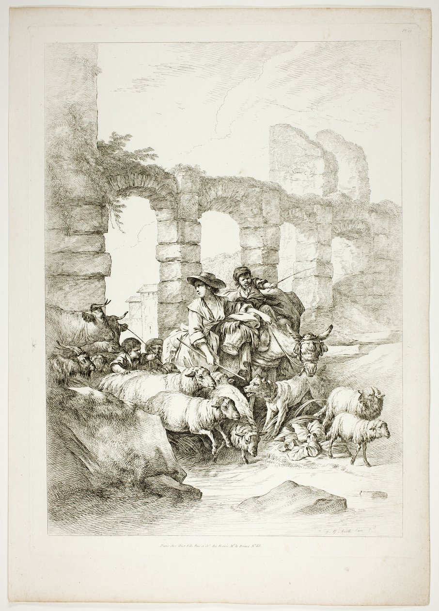 Dvanáctá deska z 38 od Oeuvres de J. B. Huet od Jean Baptiste Huet