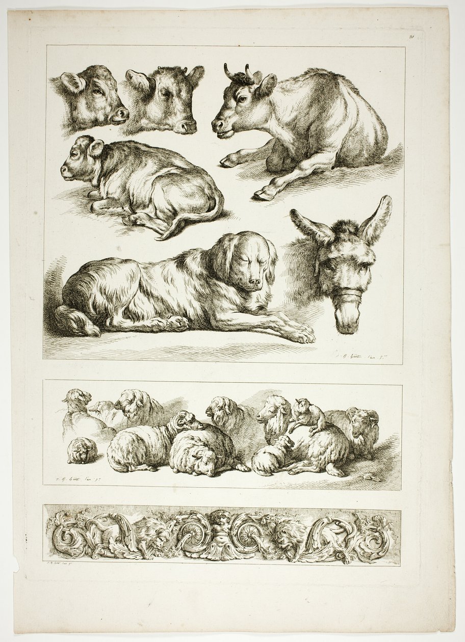 Talíř 20 z 38 od Oeuvres de J. B. Huet od Jean Baptiste Huet