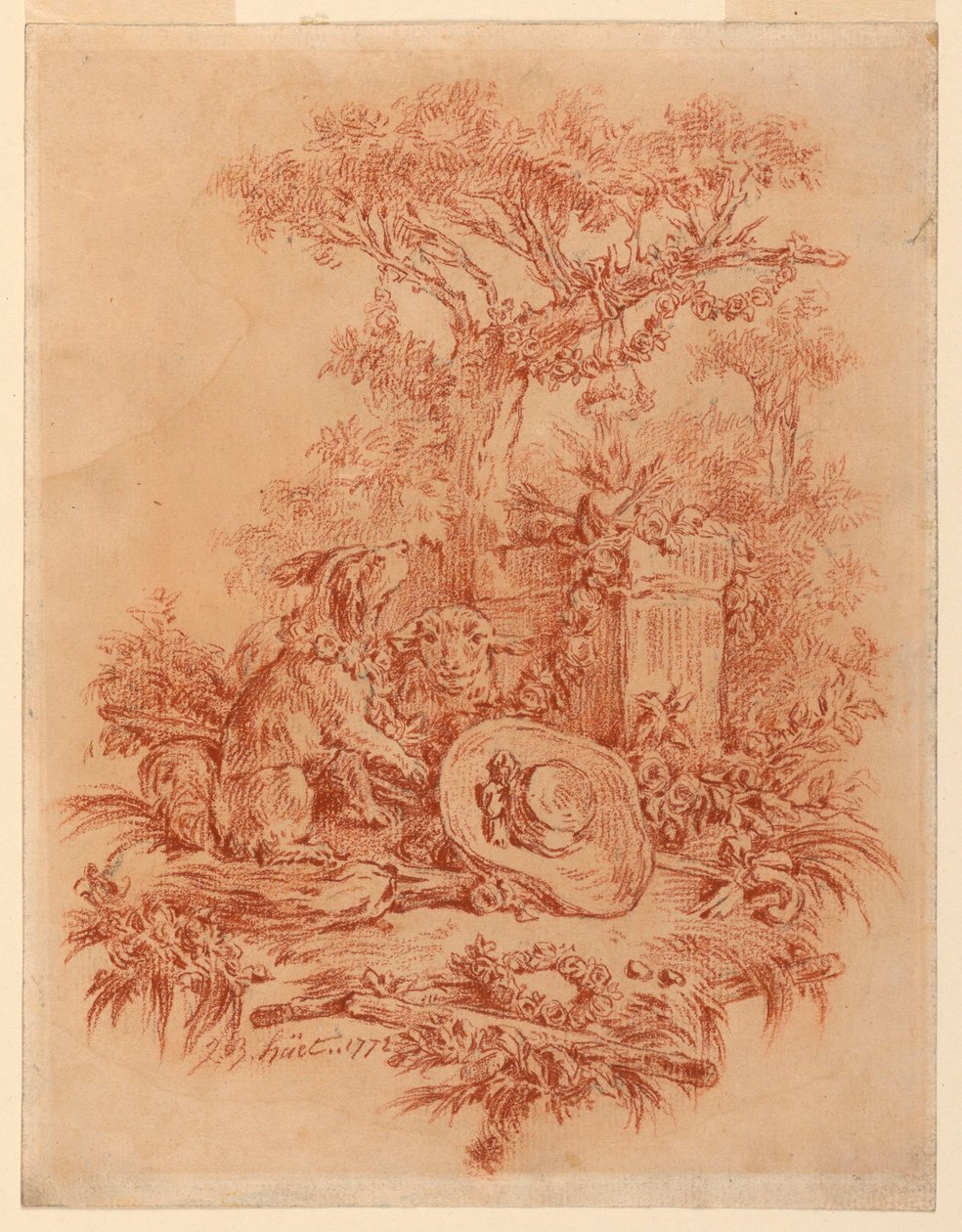Kresba, Pastorale, 1772 od Jean Baptiste Huet