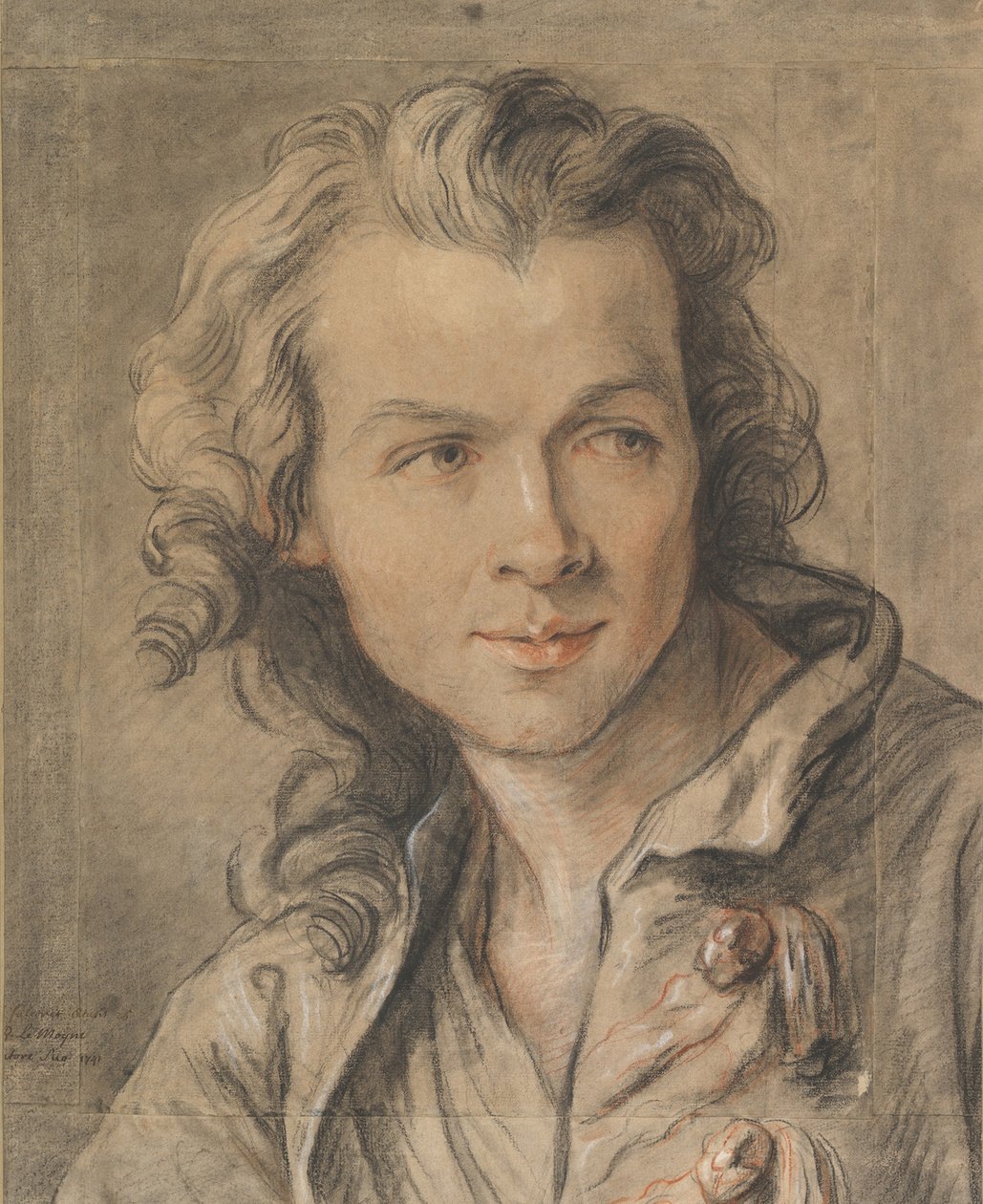 Portrét Étienna Maurice Falconeta, 1741 od Jean Baptiste II Lemoyne