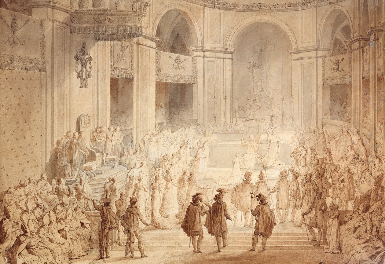 Korunovace Napoleona I. v Notre Dame od Jean Baptiste Isabey