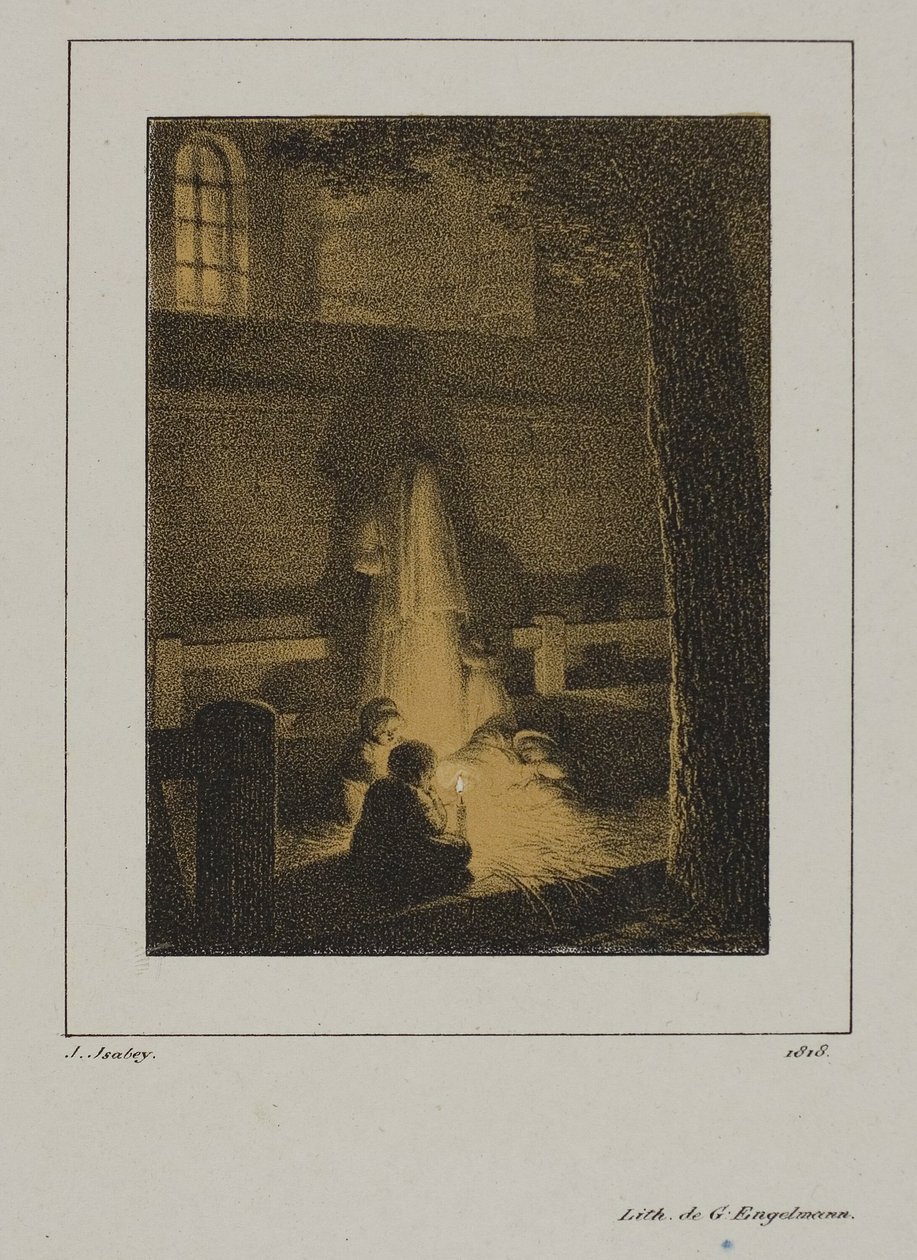 Skupina dětí kolem svíčky od Jean Baptiste Isabey