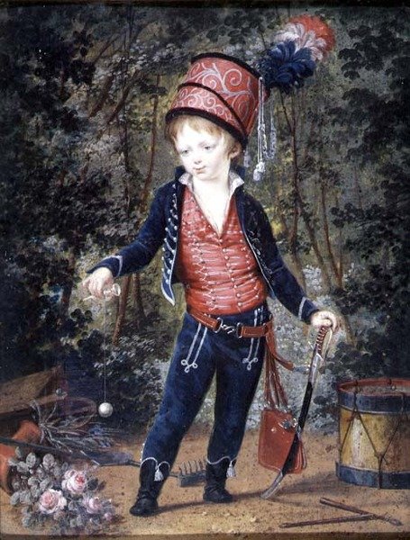 Napoleon Francois Joseph Charles Bonaparte, vévoda z Reichstadtu (1811-32), syn císaře Napoleona I., kolem roku 1814 (wc na slonovině) od Jean Baptiste Isabey