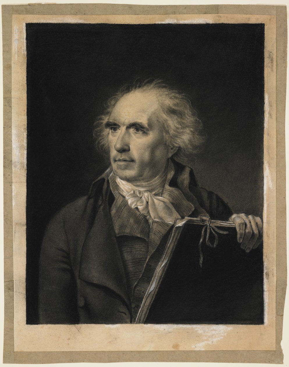Portrét Huberta Roberta, kolem 1798-99 (černá a bílá křída) od Jean Baptiste Isabey
