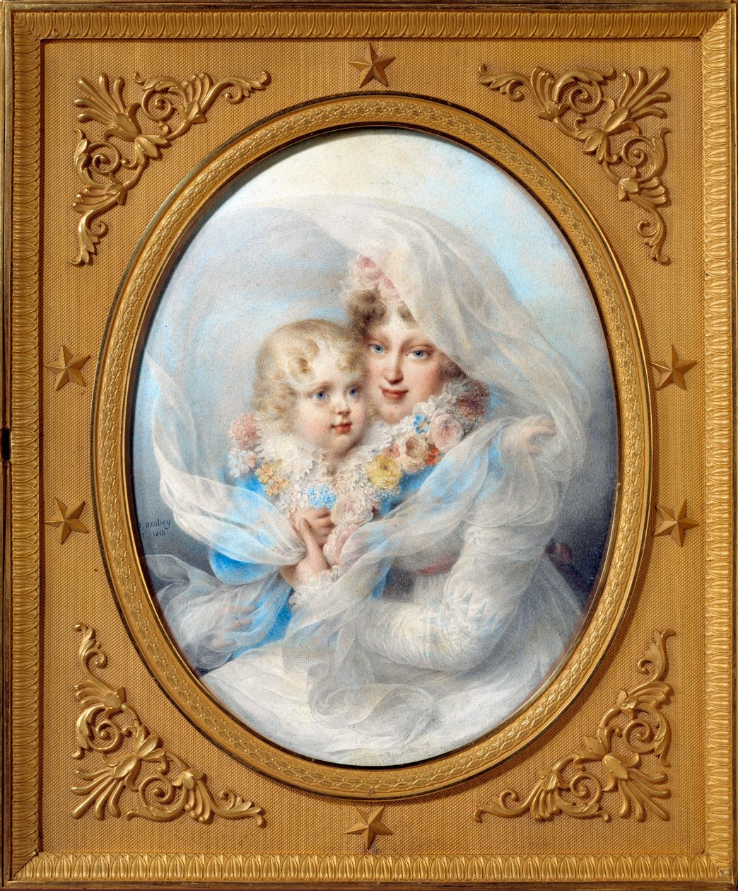 Portréty Impress Mary Louise (1791-1847) a římského krále Napoleona II., vévody z Reichstadtu (1811-1832) syna císaře Napoleona I. (1769-1821) Obraz Jana Křtitele Isabey (1767-1855) 1814 Soukromá sbírka od Jean Baptiste Isabey
