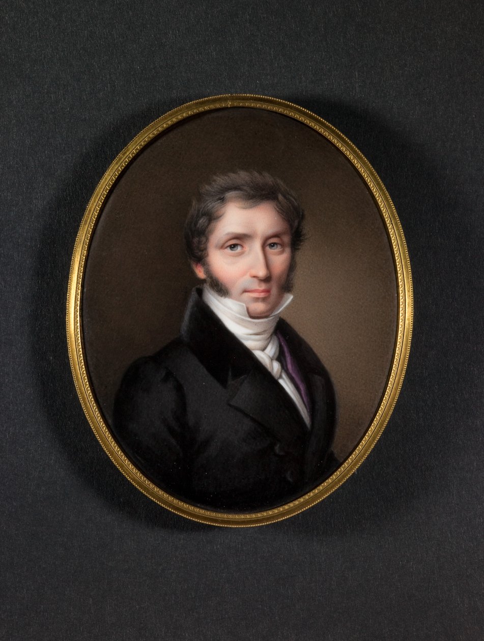 Muž v tmavém plášti (smalt na mědi) od Jean Baptiste Joseph Duchesne