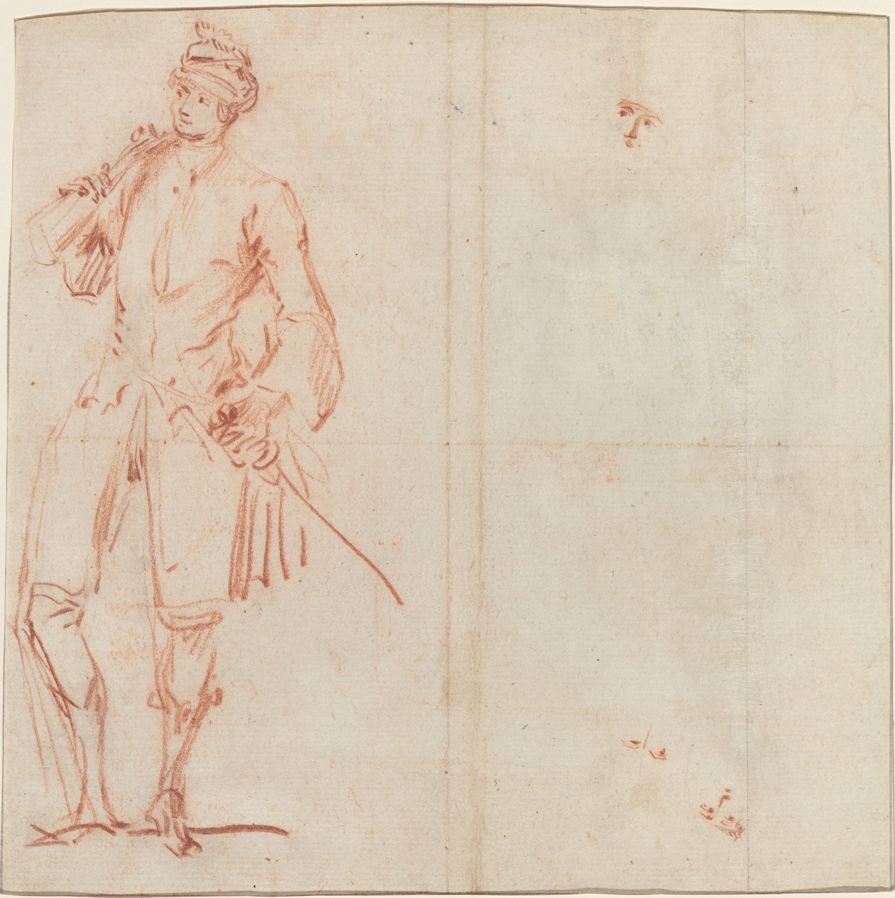Komický herec oblečený jako gentleman [recto] od Jean Baptiste Joseph Pater