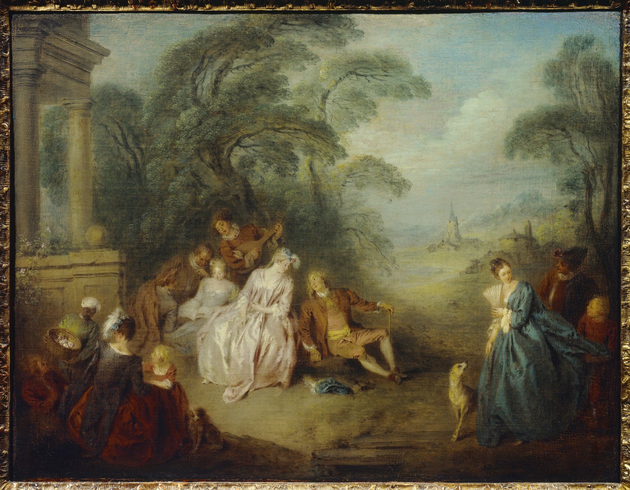Shromážděno v parku Obraz Jean Baptiste Pater (1695-1736) 18. stol. od Jean Baptiste Joseph Pater