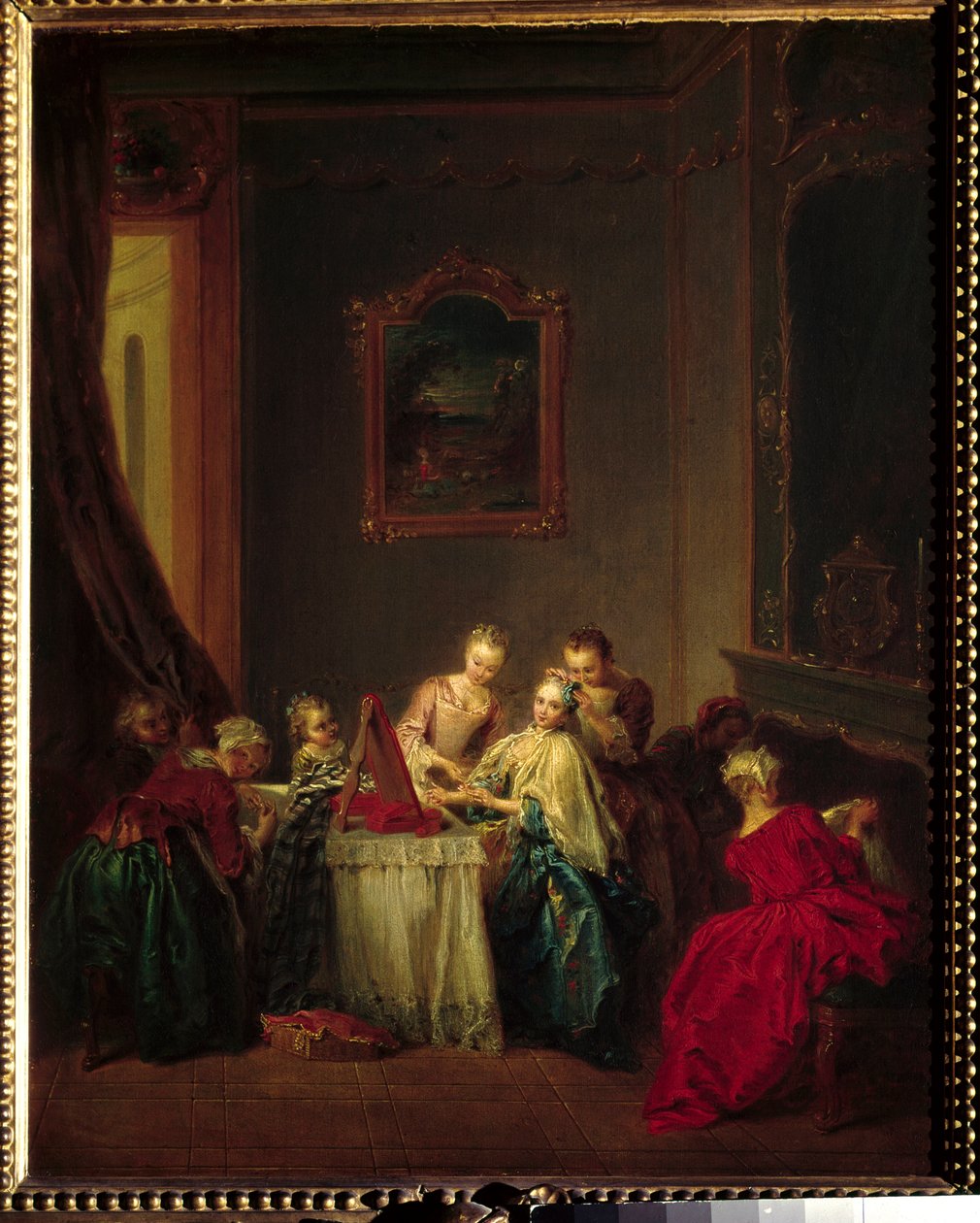 Záchod Obraz Jean Baptiste Pater (1695-1736) 18. století Sun. 0,47x0,37 m Paříž, muzeum Louvre od Jean Baptiste Joseph Pater