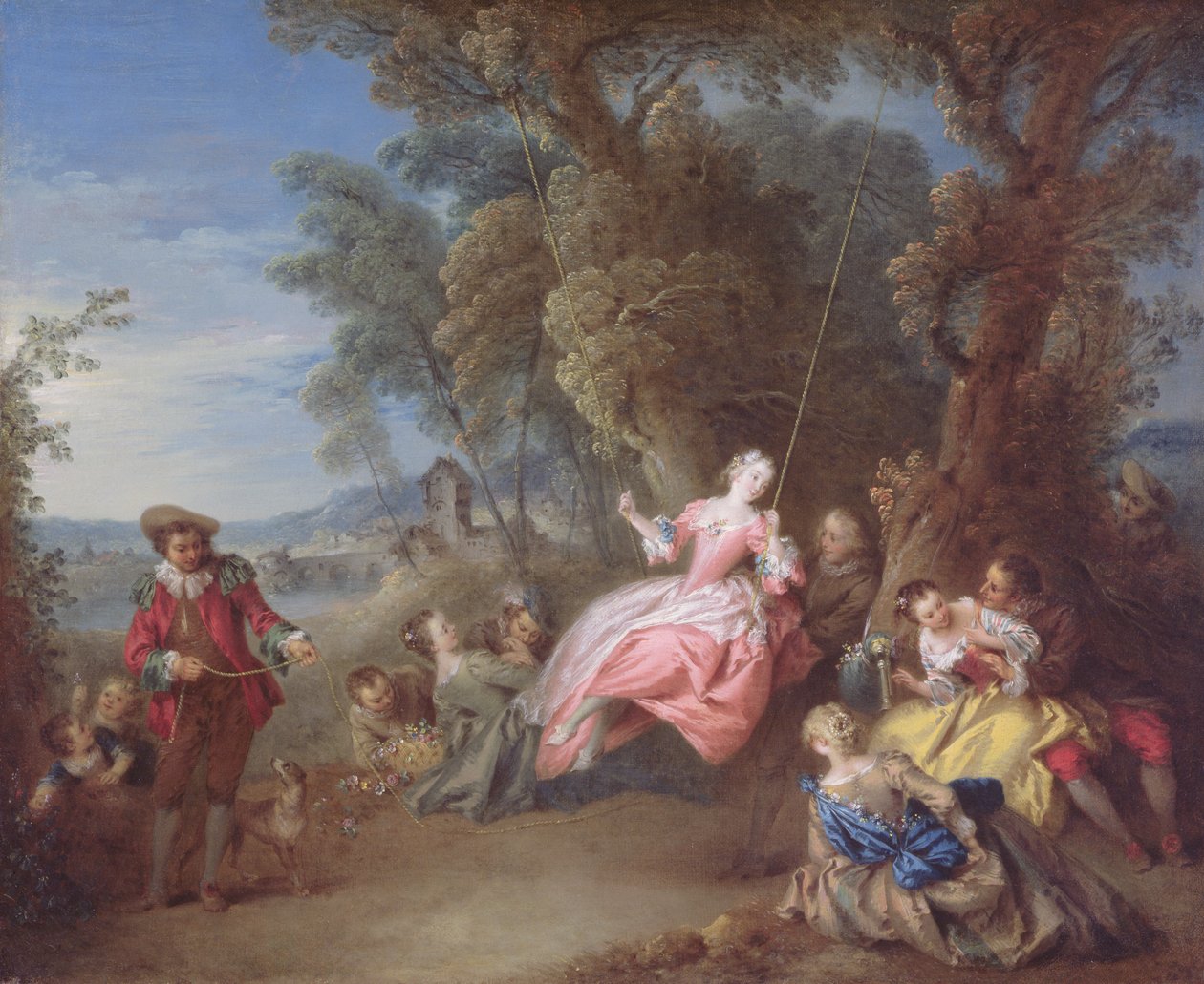 Houpačka (olej na plátně) od Jean Baptiste Joseph Pater