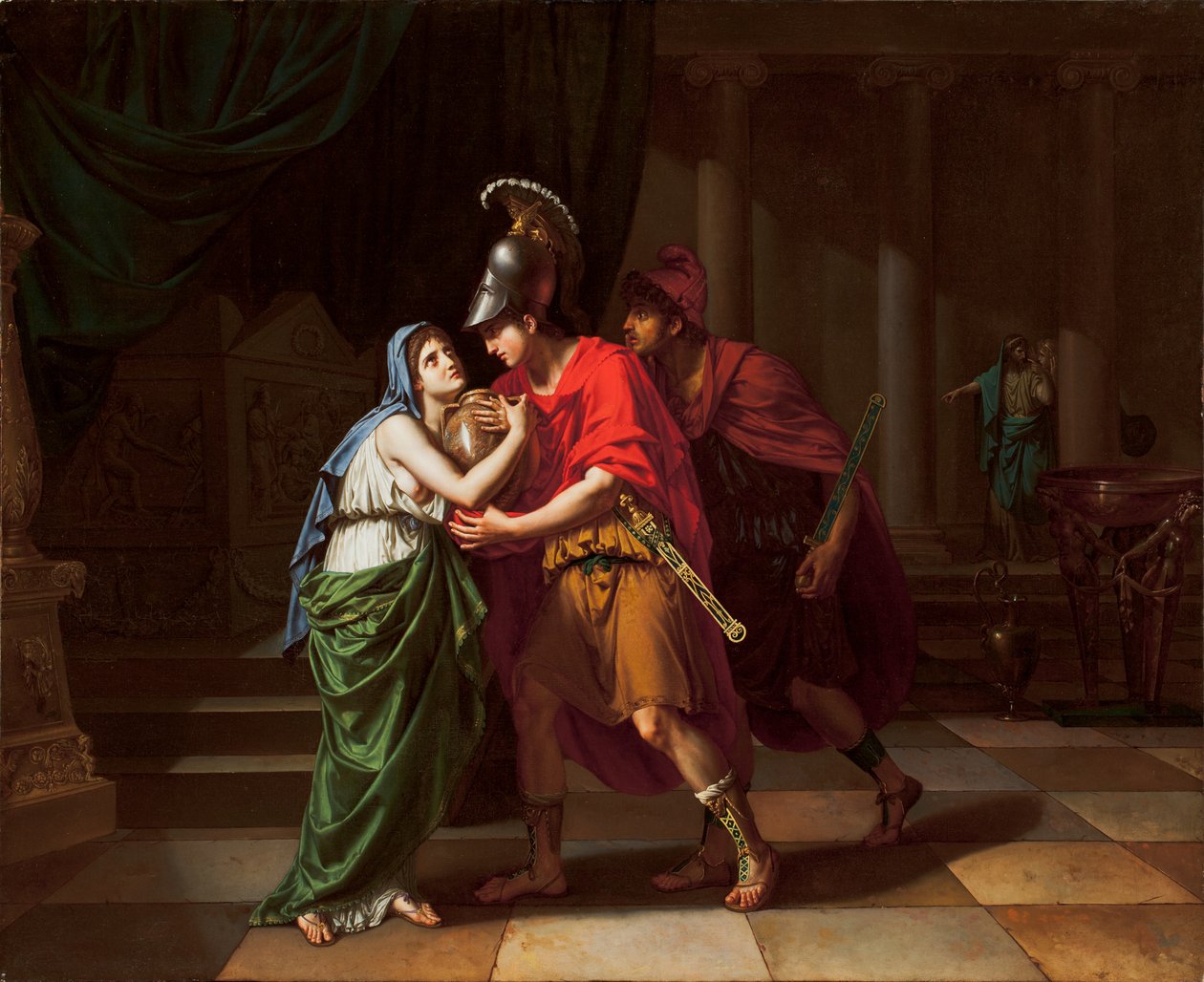 Electra přijímá popel svého bratra Oresta, 1826-27 od Jean Baptiste Joseph Wicar