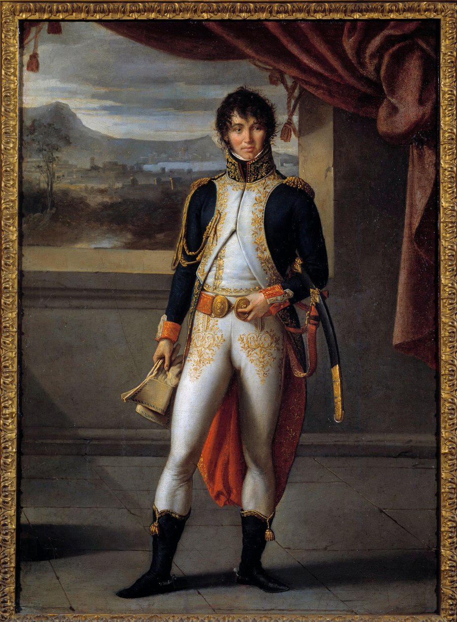 Portrait en pied de Joachim Murat (1767-1815) marechal de France Malba Jean Baptiste Joseph Wicar (1762-1834) 1808 Sun. 0,56x0,73 m Lille, musee des Beaux Arts - Celovečerní portrét Joachima Murata (1767-1815), maršála Francie. Obraz Jean B od Jean Baptiste Joseph Wicar
