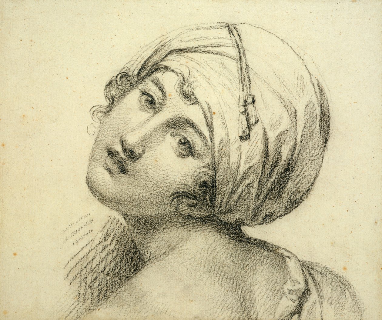 Portrét Emmy (asi 1765-1815) Lady Hamiltonová (černá křída na papíře) od Jean Baptiste Joseph Wicar