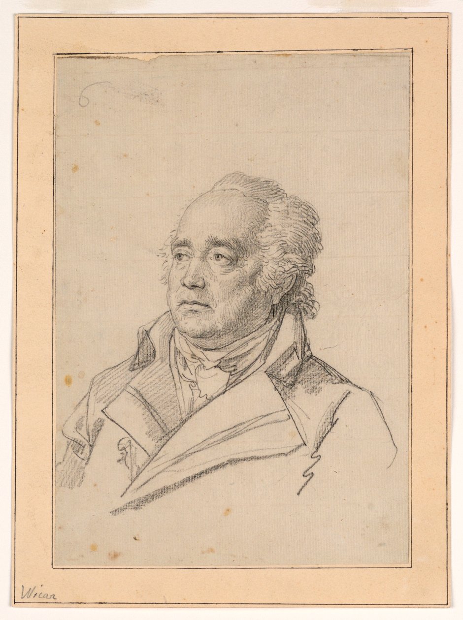 Portrét muže, Giuseppe Valadier od Jean Baptiste Joseph Wicar