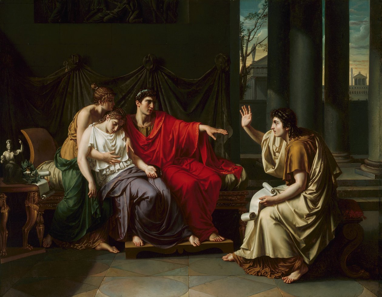 Virgil Reading the Aeneid Augustovi, Octavii a Livii, 179093. od Jean Baptiste Joseph Wicar