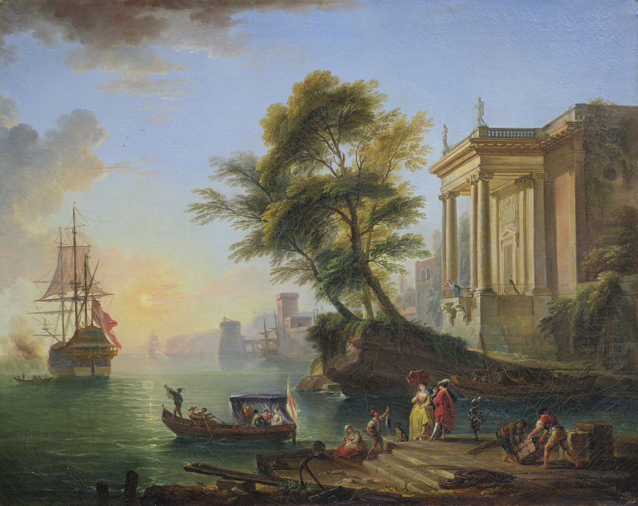 Marina, západ slunce od Jean Baptiste Lallemand