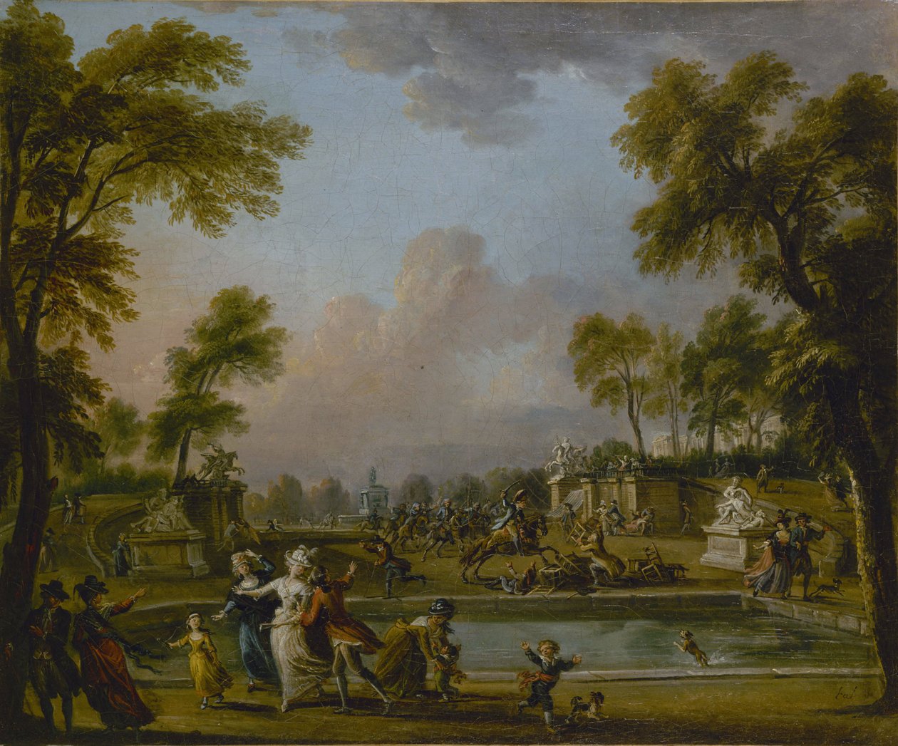 Princ de Lambesc vstoupil násilím do zahrad Tuileries, 12. července 1789, c. 1789. od Jean Baptiste Lallemand