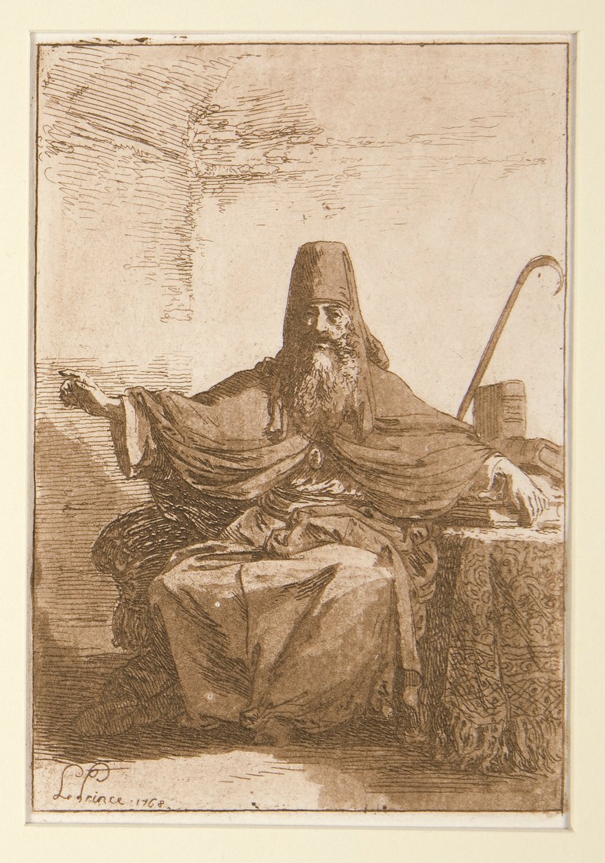 Ruský kněz (1965.9.36) a hlava muže (1977.147.3) od Jean Baptiste Le Prince