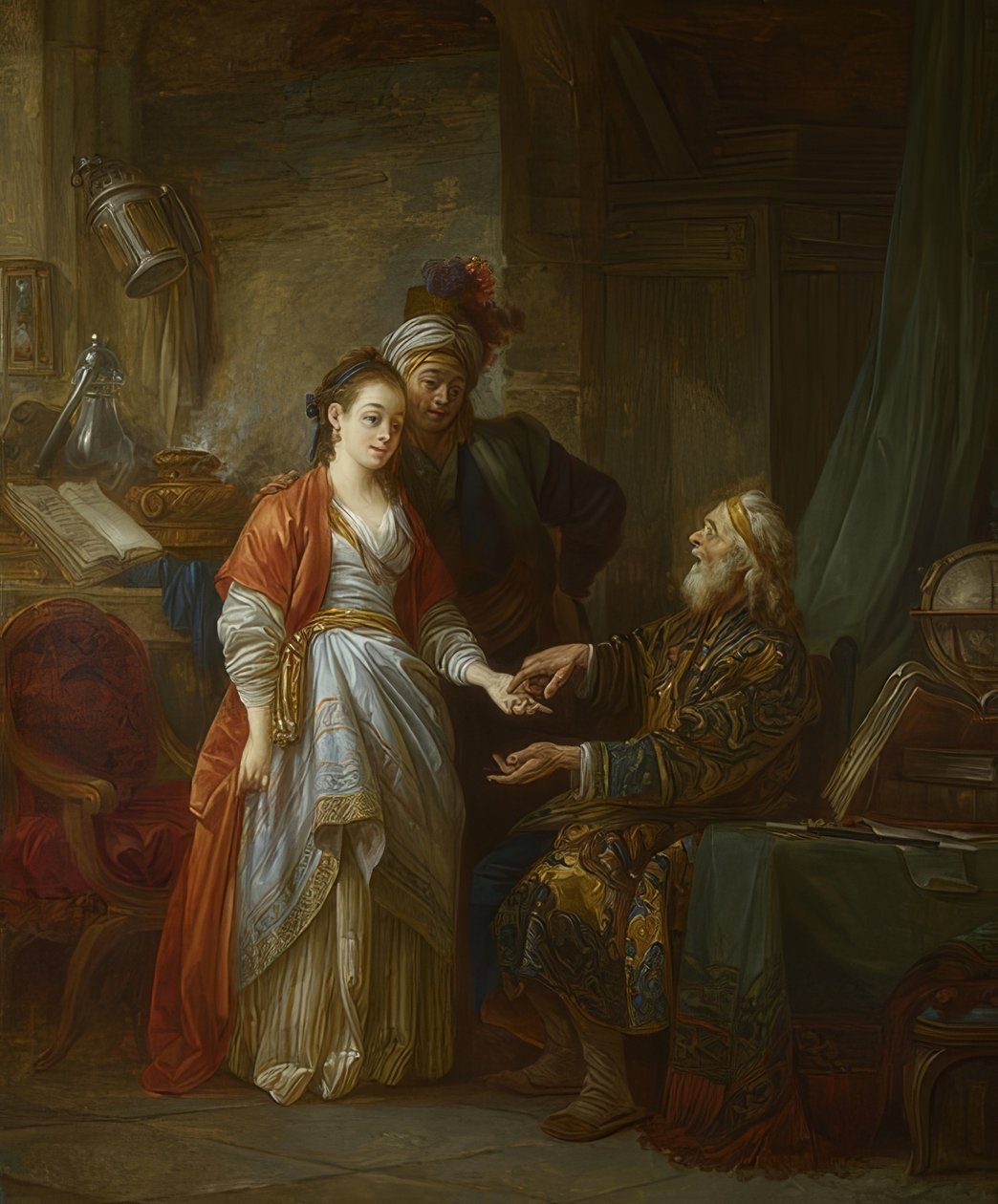 Nekromant. Kolem roku 1775 od Jean Baptiste Le Prince
