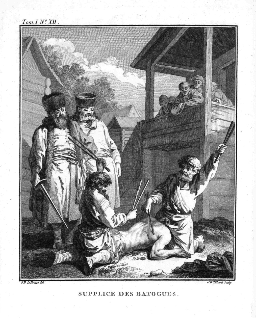 Trest s batogy. Z cesty na Sibiř, 1766 od Jean Baptiste Le Prince