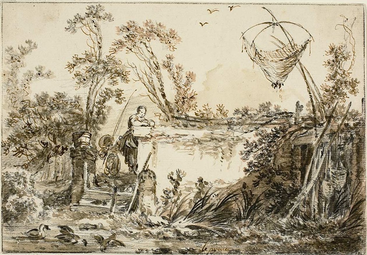 Studie pro Frontispiece, pro Varie Vedute del Gentile od Jean Baptiste Le Prince