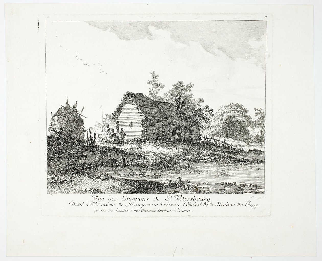 Pohled poblíž Petrohradu od Jean Baptiste Le Prince