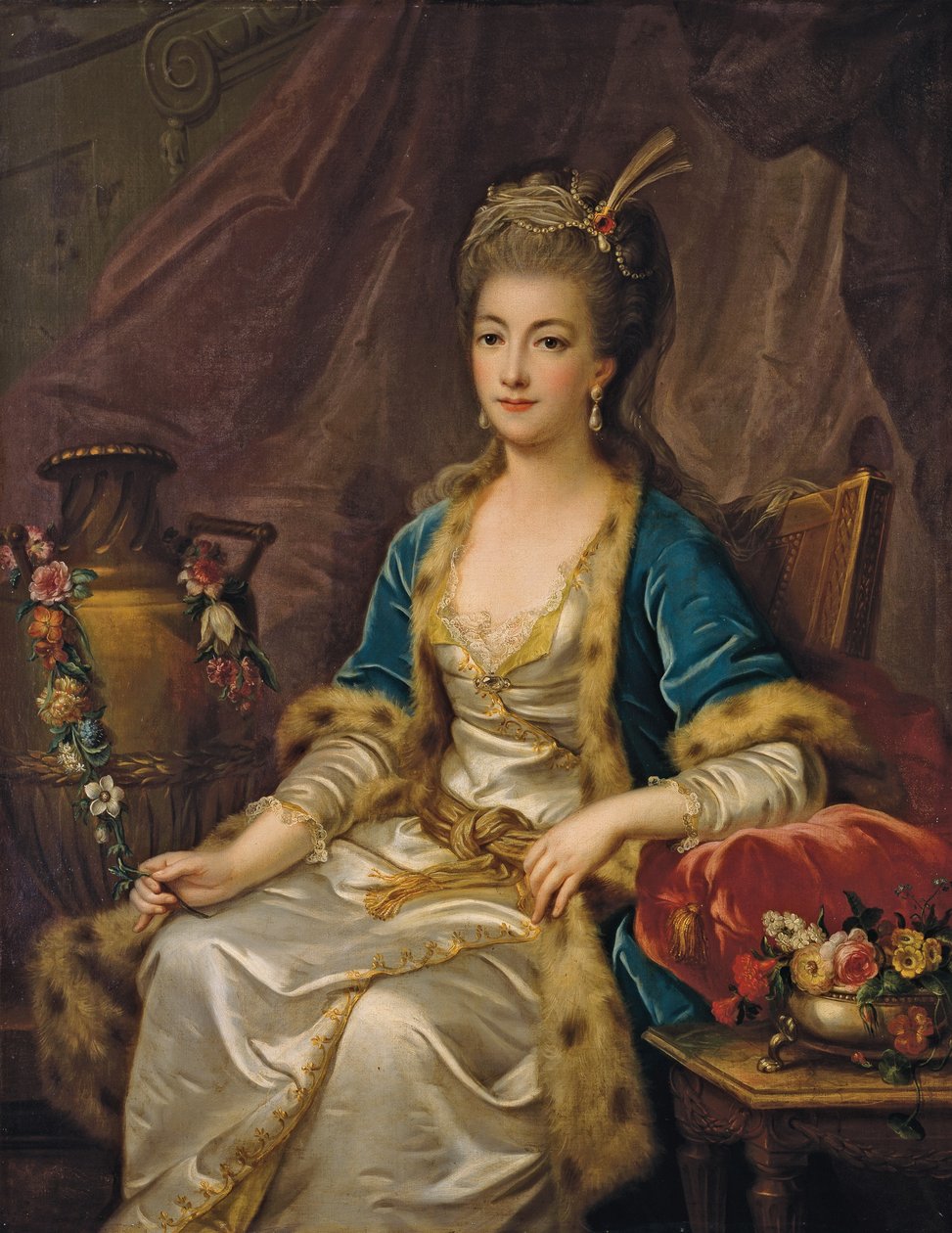 Portrét sedící ženy oblečené "à la russe" od Jean Baptiste Leprince
