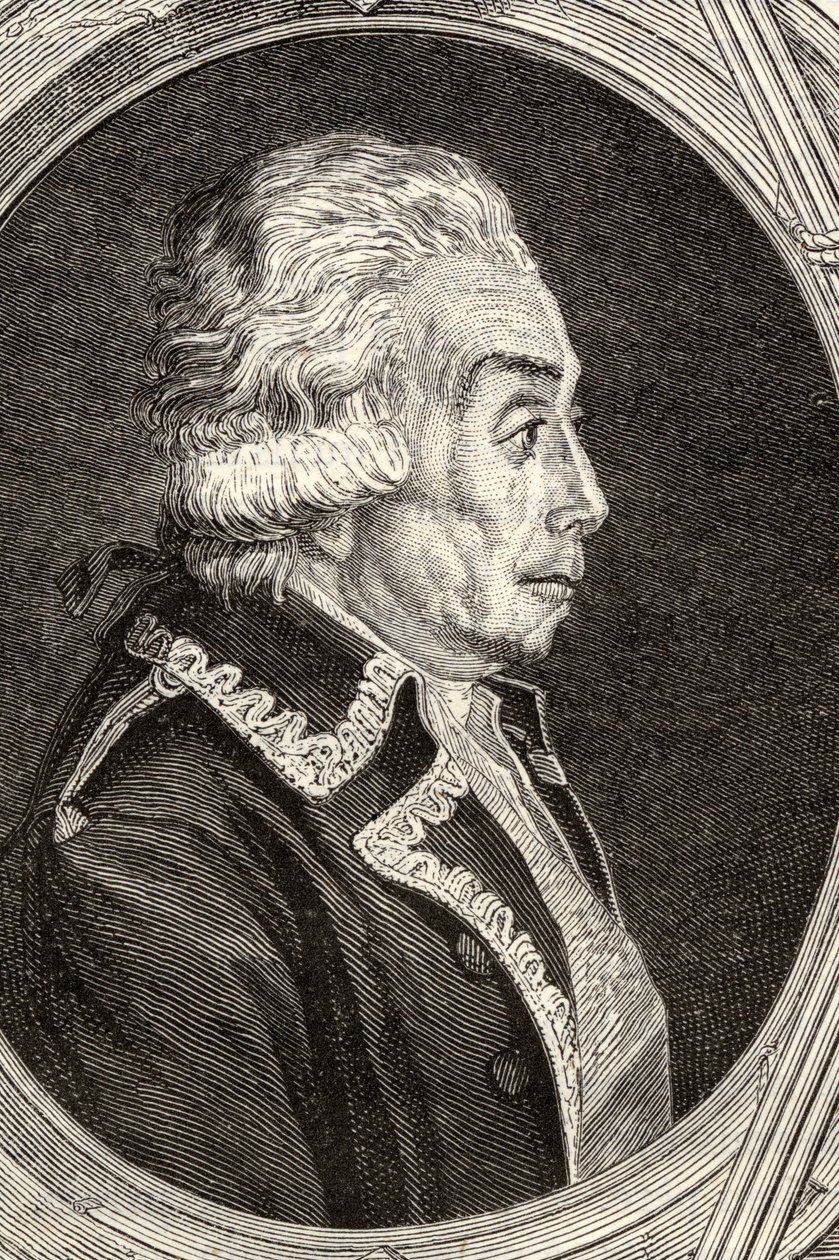 Hrabě Nicolas Luckner, vyrytý Pannemaker-Ligny, z „Histoire de la Revolution Francaise“ od Louise Blanca (1811-82) od Jean Baptiste Lienard