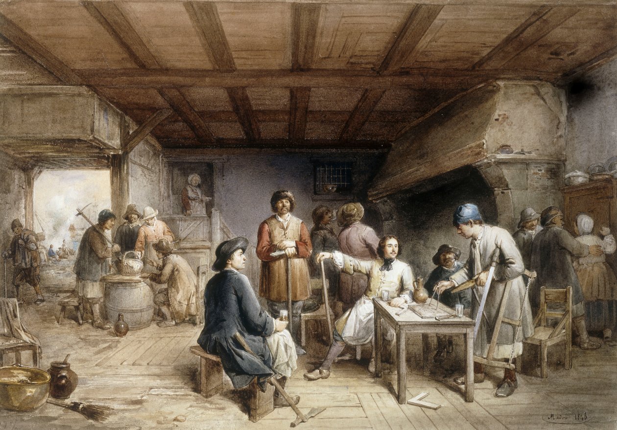 Odpočívající lodníci, 1846 od Jean Baptiste Madou
