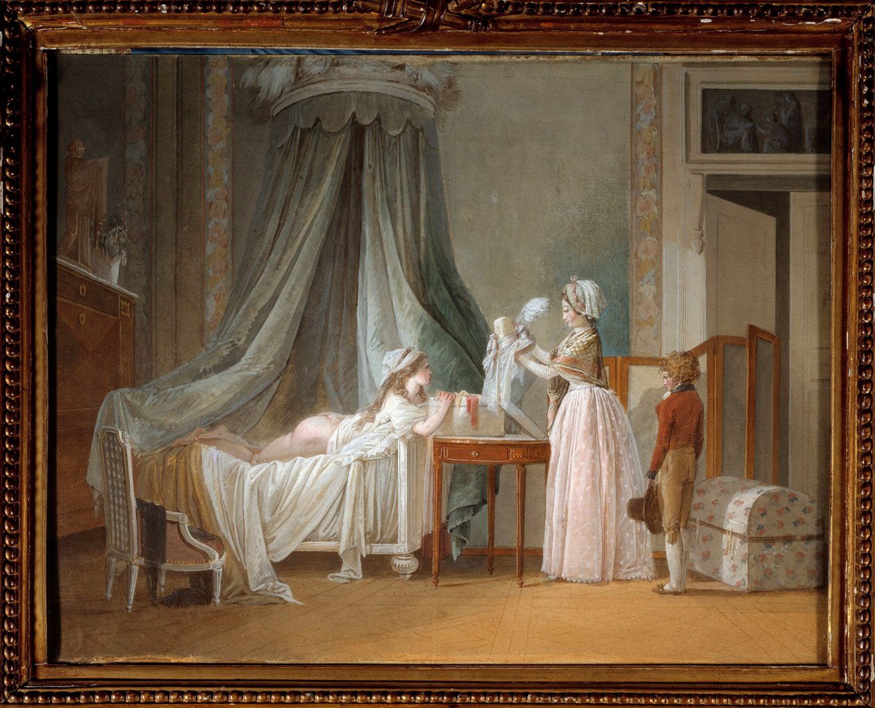 Nový akvarelový klobouk od Jean Baptiste Mallet (1759-1835) Paříž 18. století, dekorativní umění od Jean Baptiste Mallet