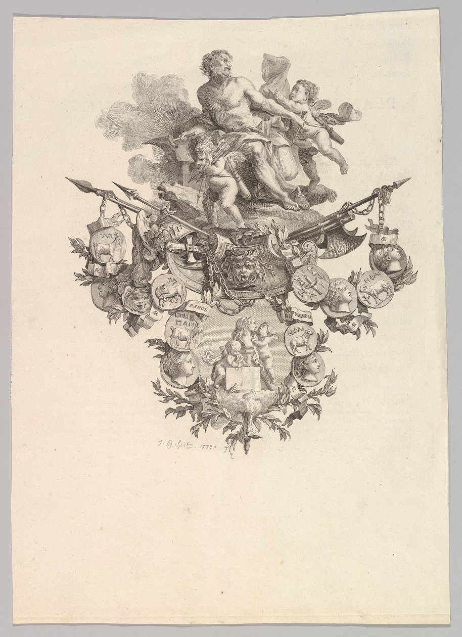 Viněta s Héfaistem a Puttim, 1779. od Jean Baptiste Marie Huet