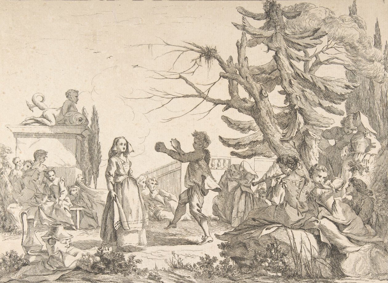 Impromptu Dance The Improvised Ball, 1742. od Jean Baptiste Marie Pierre