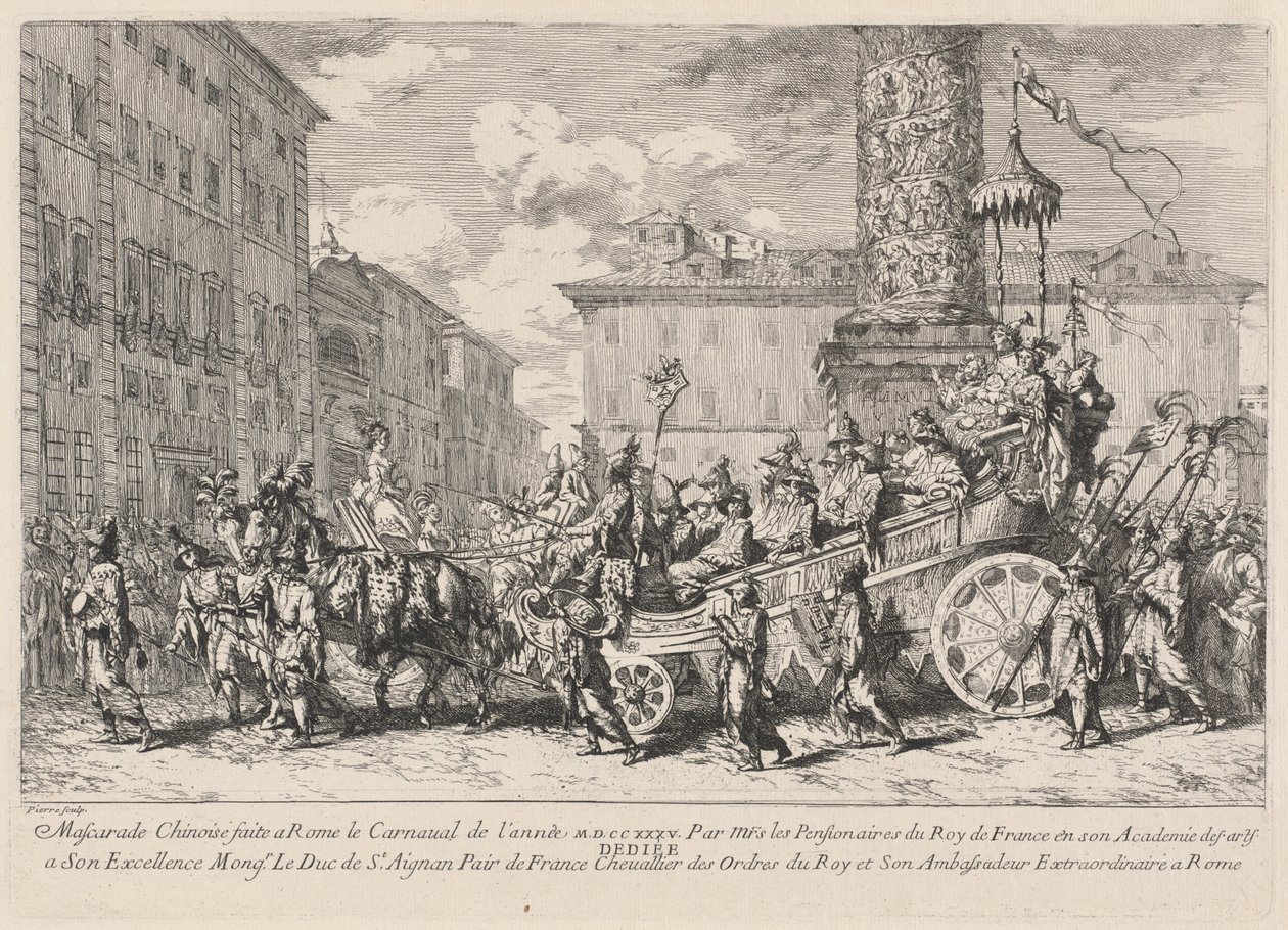 Čínská maškaráda vyrobená v Římě (čínská maškaráda) od Jean Baptiste Marie Pierre