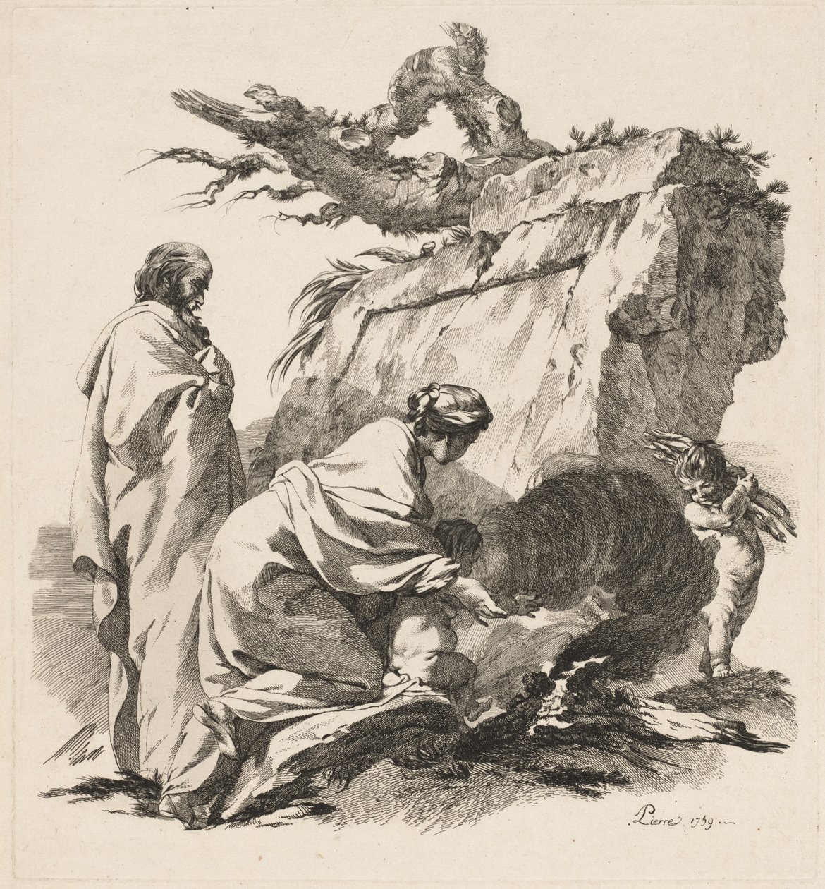 Odpočinek na útěku do Egypta od Jean Baptiste Marie Pierre