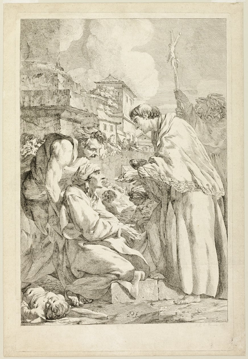 Svatý Karel Boromejský požehnání morem zasaženým od Jean Baptiste Marie Pierre