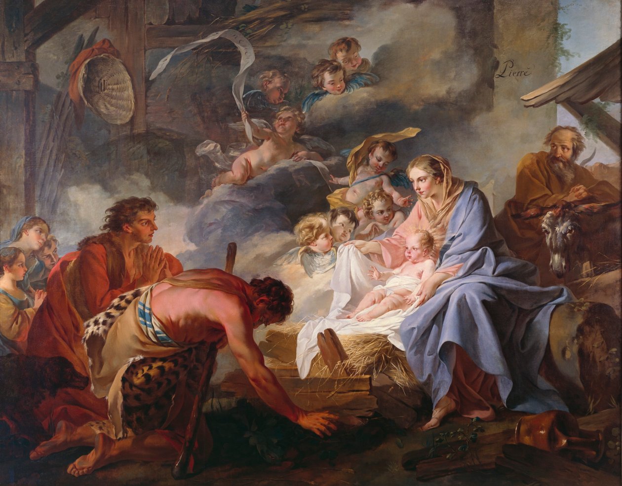 Klanění pastýřů od Jean Baptiste Marie Pierre