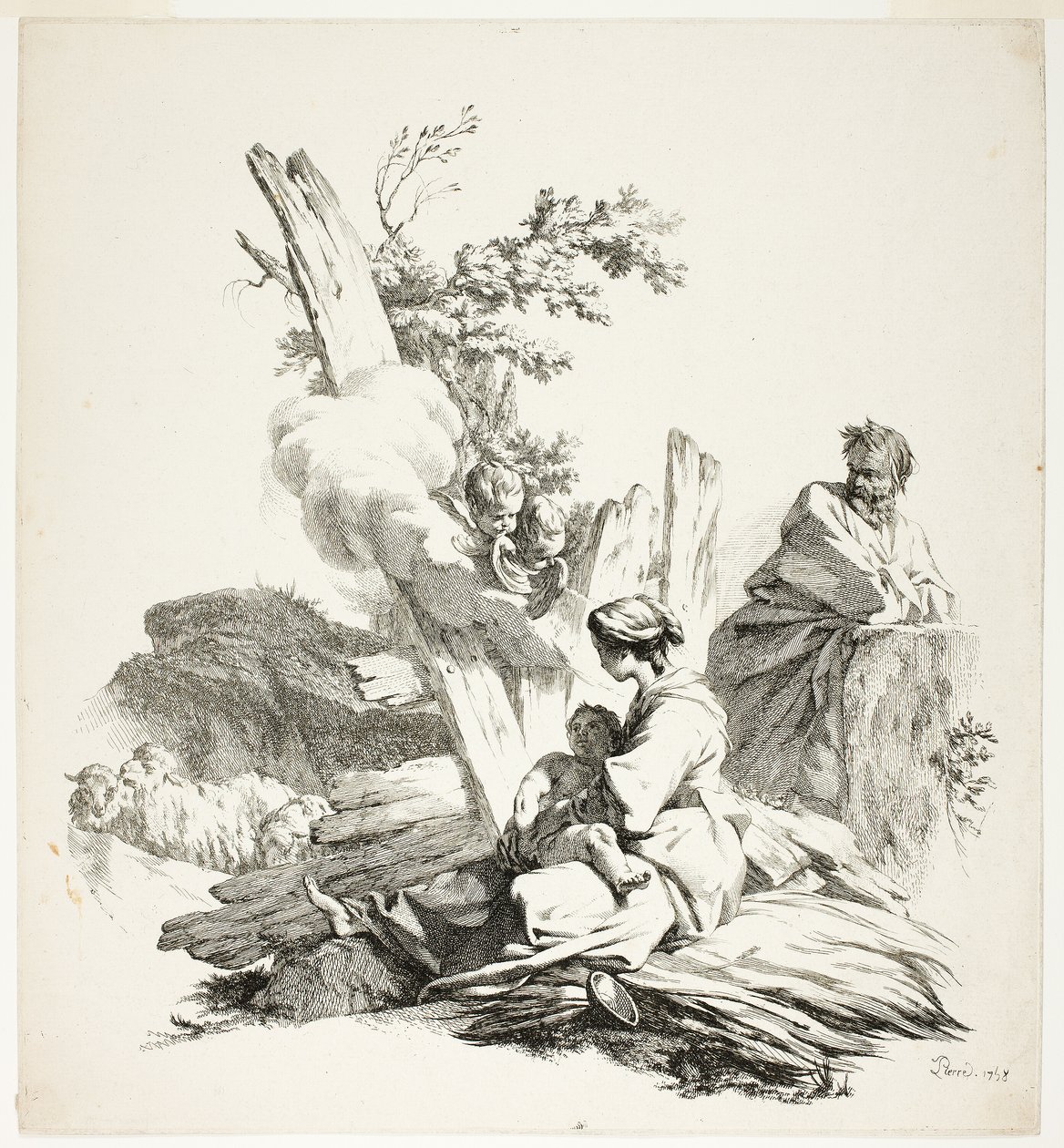 Útěk do Egypta od Jean Baptiste Marie Pierre