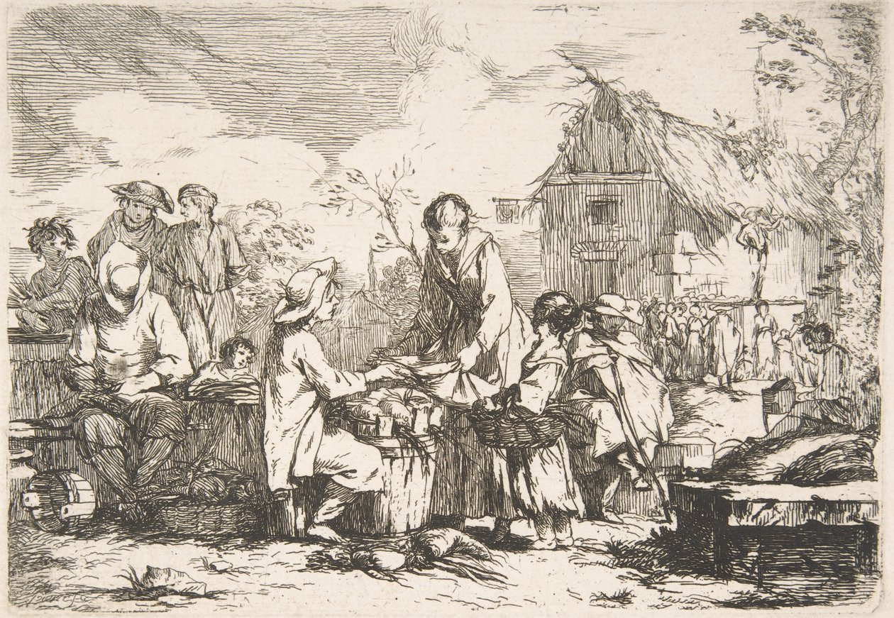 Village Market Place Village Market, 18. století. od Jean Baptiste Marie Pierre