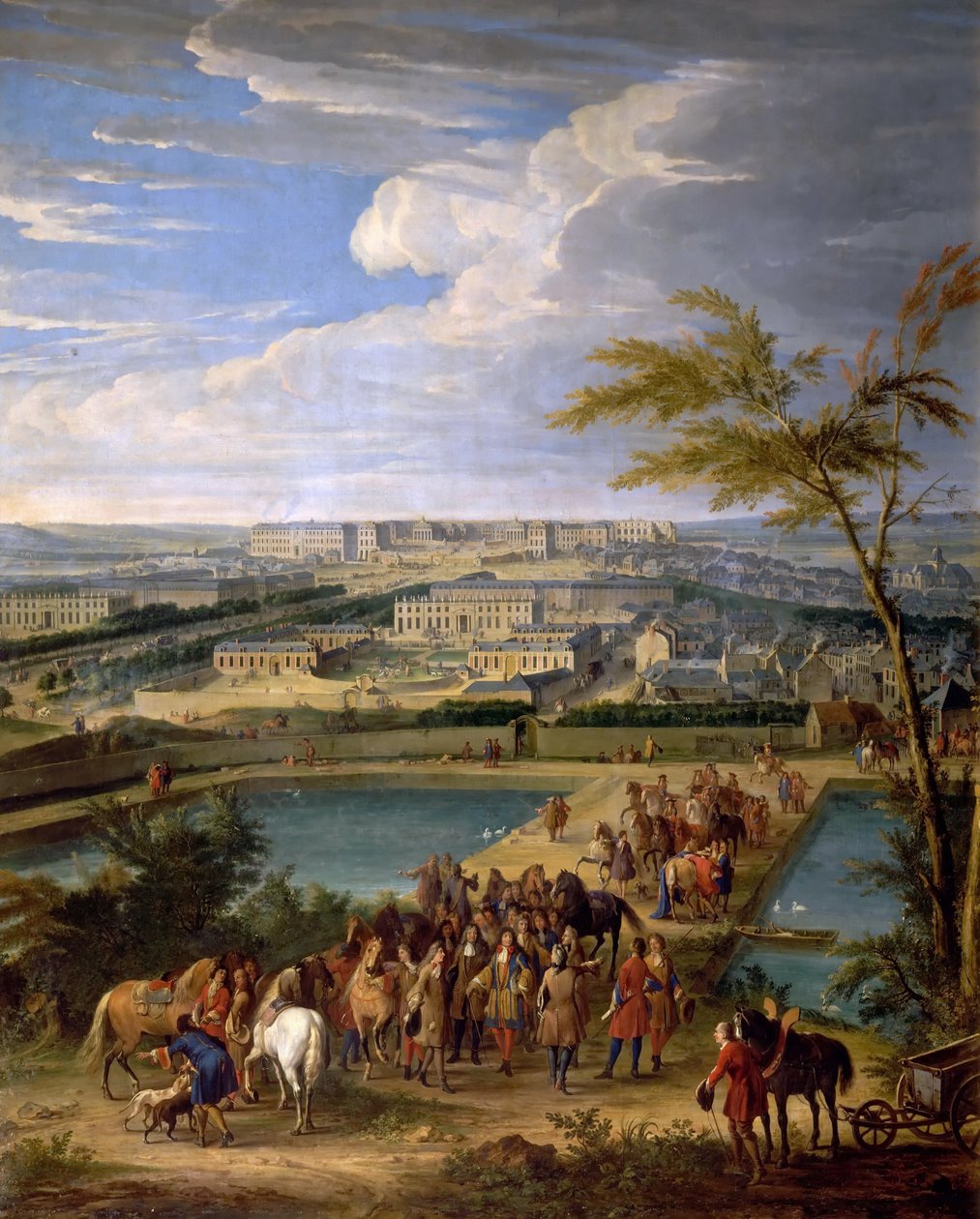 Pohled na město a palác Versailles, jak je vidět z kopce Montbauron od Jean Baptiste Martin