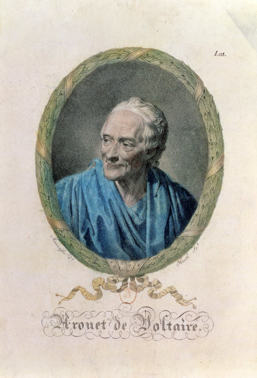 Francois Marie Arouet de Voltaire (1694-1778) vyrytý Jamesem Heathem (1757-1834) od Jean Baptiste Mauzaisse