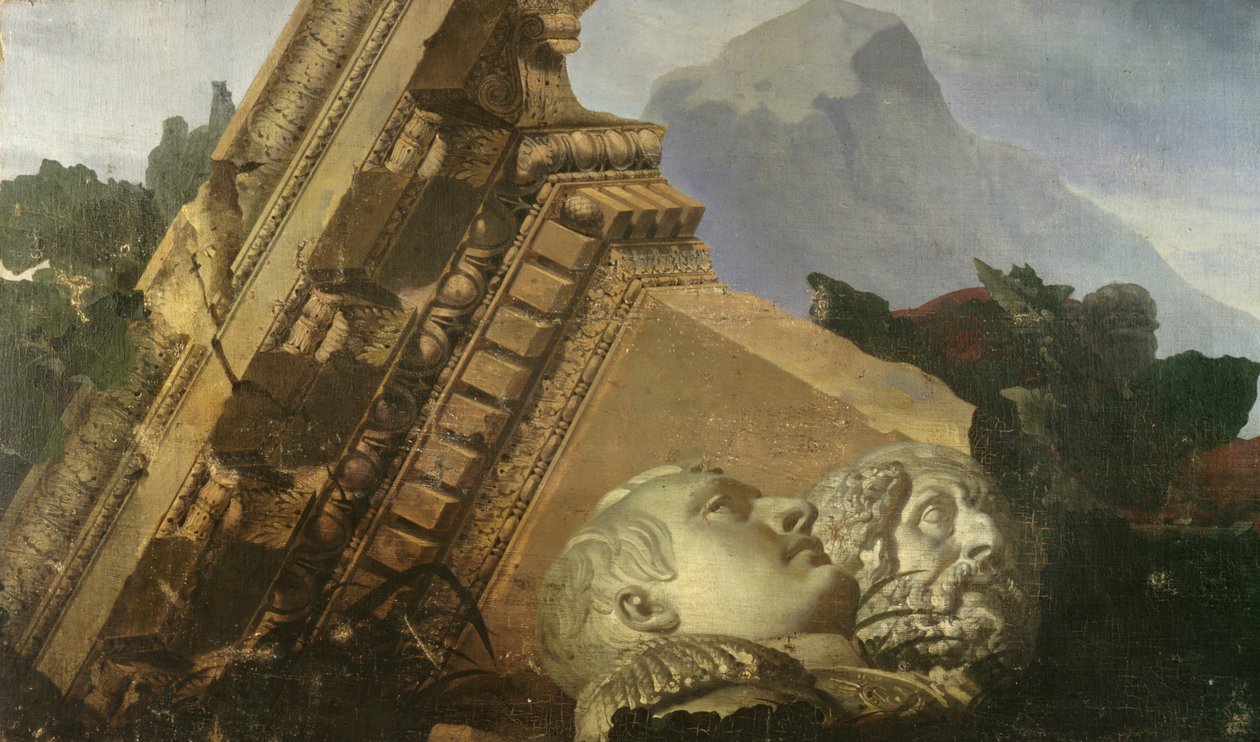 Čas ukazuje zkázu, kterou přináší, studie stropu v Louvru od Jean Baptiste Mauzaisse