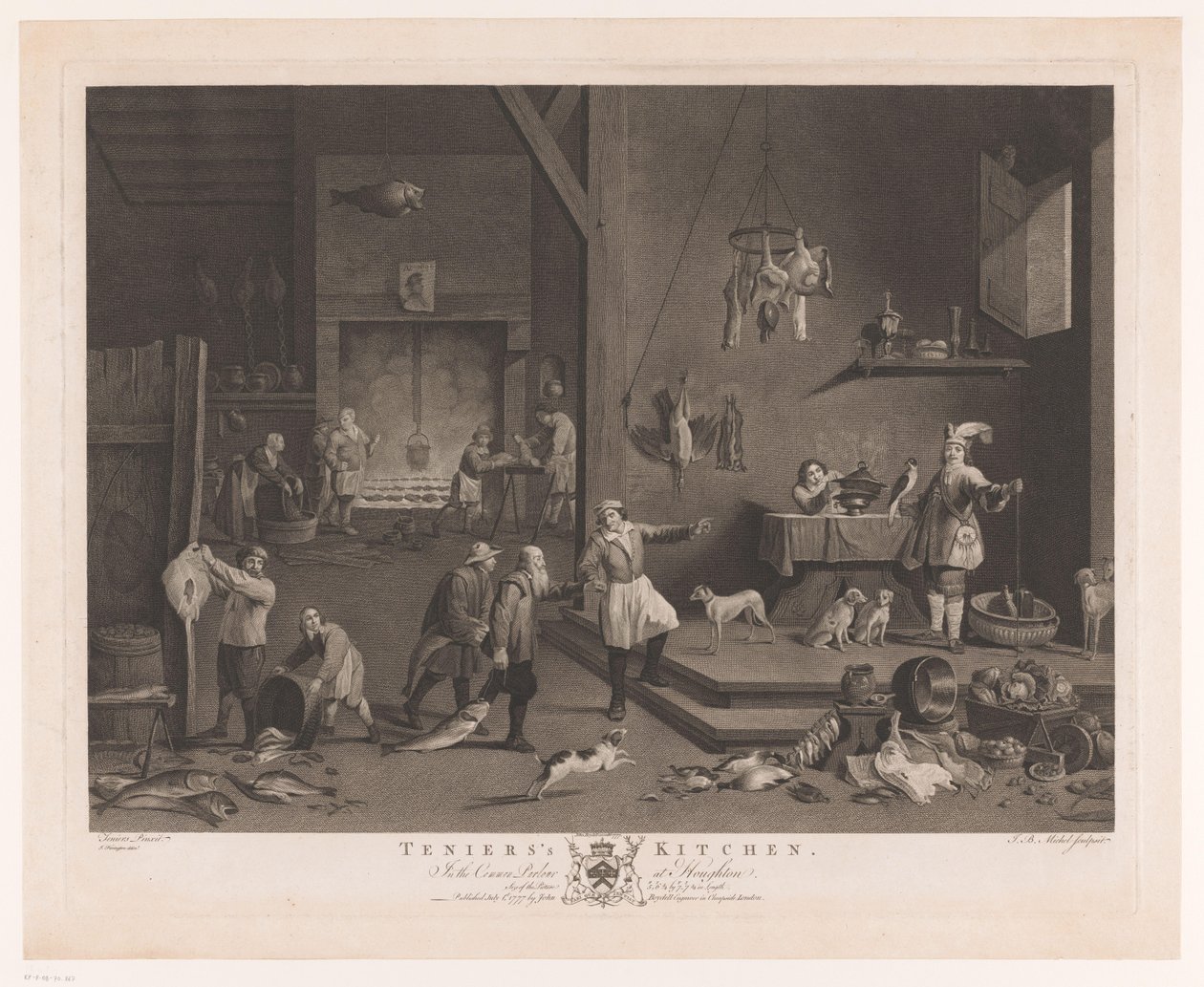 Kuchyňská scéna s krbem Teniersova kuchyně (název na objektu) Obrazy z The Houghton Gallery (název série) The Houghton Gallery (název série) od Jean Baptiste Michel