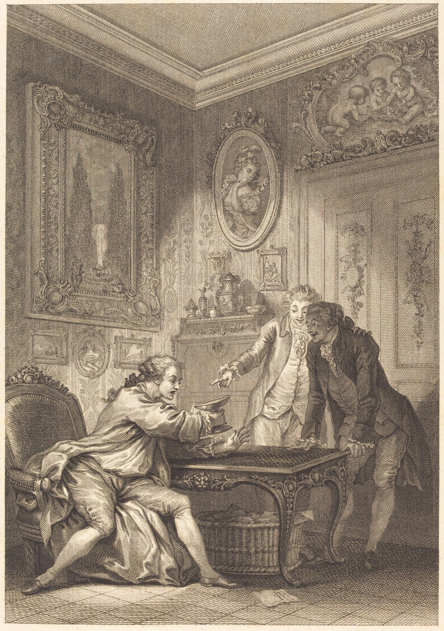 Očarovaný střih od Jean Baptiste Michel Dupreel after Jean Honoré Fragonard